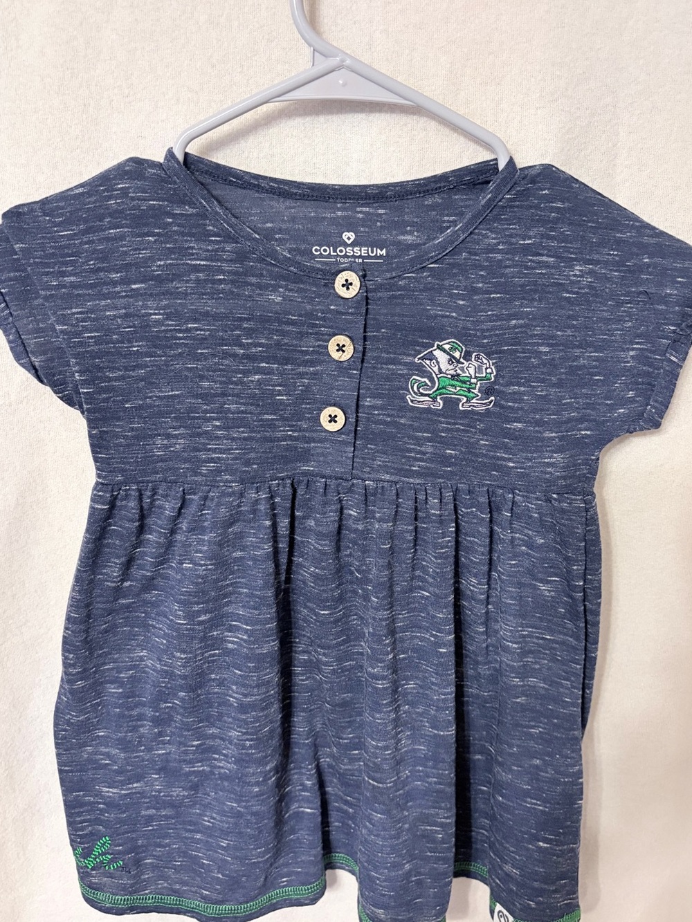 Notre Dame Fighting Irish Toddler Dress Girls Colosseum Navy Blue Fleet